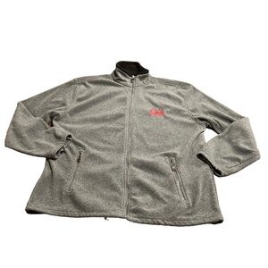 CNN Men’s Gray Fleece Zippered Jacket Size Large